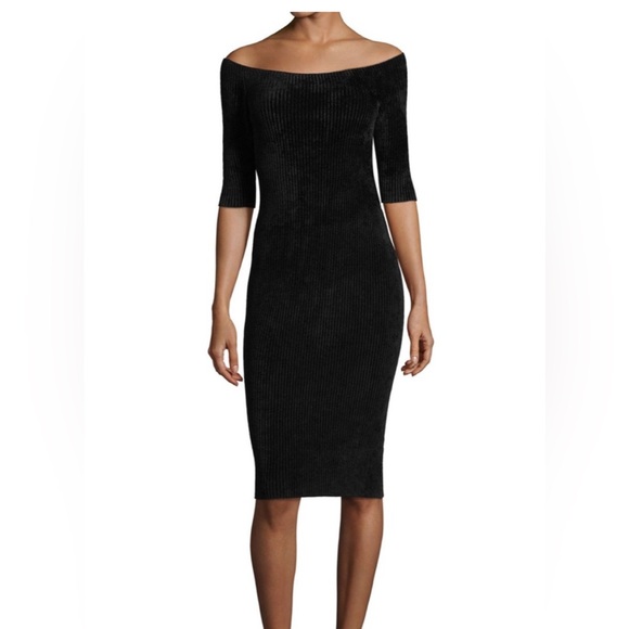 Helmut Lang Dresses & Skirts - HELMUT LANG Off-the-Shoulder Seamless Fitted rib
Knit dress